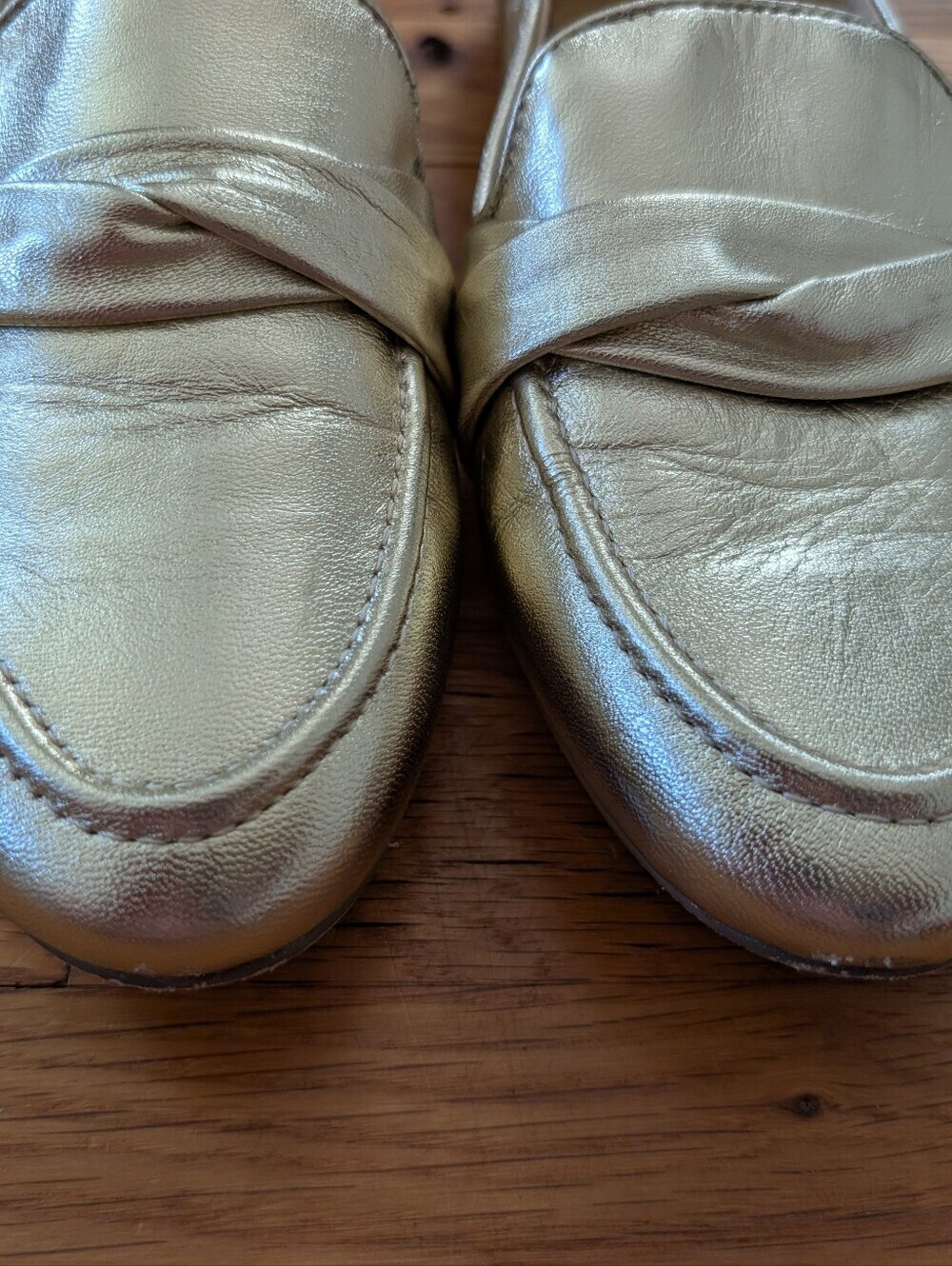 Talbots Metallic Gold Loafers - Picture 5 of 7